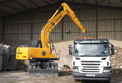 Skip Hire Bishops Stortford unloading a lorry